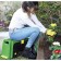 Скамейка-перевертыш садовая Helex с ящиком на колесах 4в1, зеленый/черный